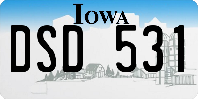 IA license plate DSD531