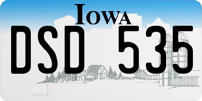 IA license plate DSD535