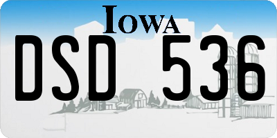 IA license plate DSD536