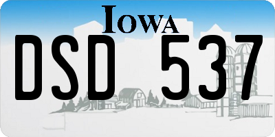 IA license plate DSD537
