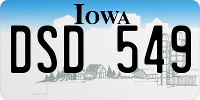 IA license plate DSD549