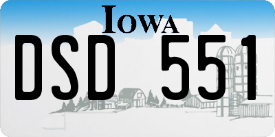 IA license plate DSD551