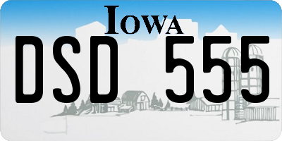 IA license plate DSD555