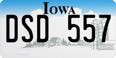 IA license plate DSD557