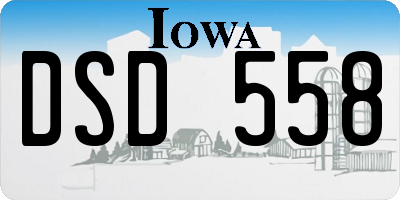 IA license plate DSD558