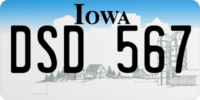 IA license plate DSD567