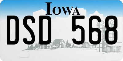 IA license plate DSD568