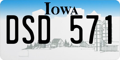 IA license plate DSD571