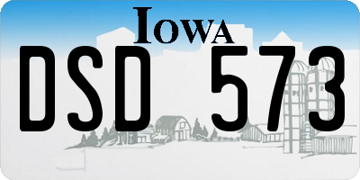 IA license plate DSD573