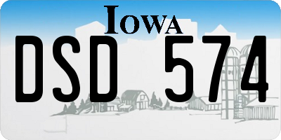 IA license plate DSD574