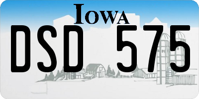 IA license plate DSD575