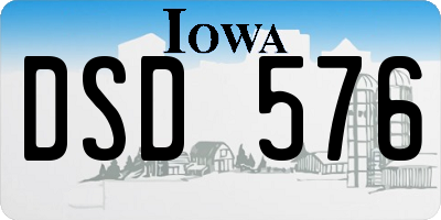 IA license plate DSD576
