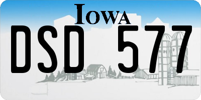 IA license plate DSD577