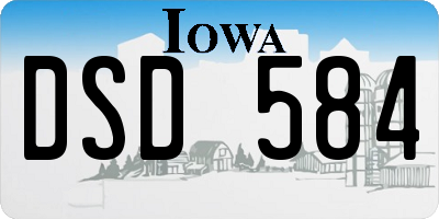 IA license plate DSD584