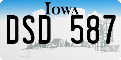 IA license plate DSD587