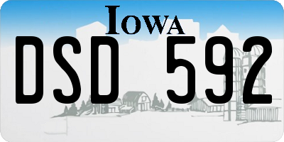 IA license plate DSD592