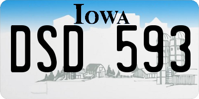 IA license plate DSD593