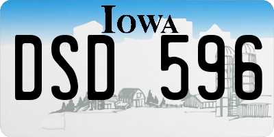 IA license plate DSD596