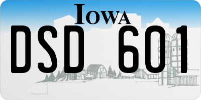 IA license plate DSD601