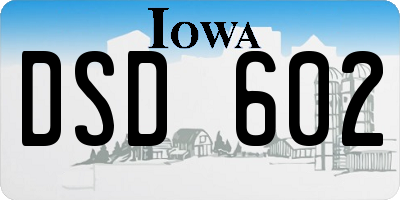 IA license plate DSD602