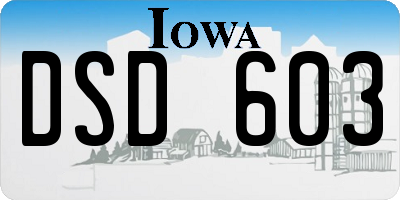 IA license plate DSD603