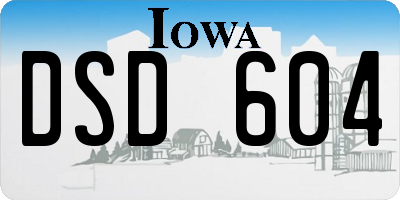 IA license plate DSD604