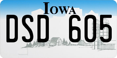 IA license plate DSD605