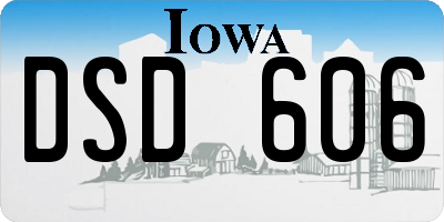 IA license plate DSD606