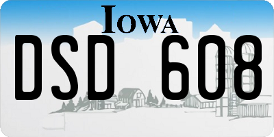 IA license plate DSD608