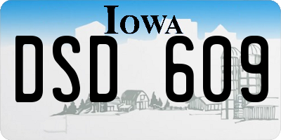 IA license plate DSD609