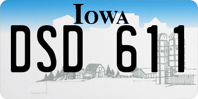 IA license plate DSD611
