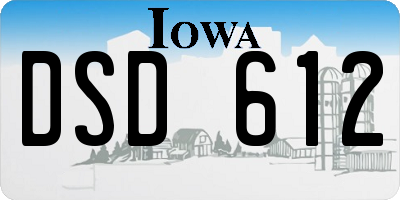 IA license plate DSD612