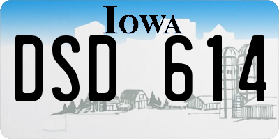 IA license plate DSD614