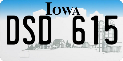 IA license plate DSD615