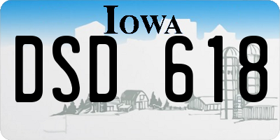IA license plate DSD618