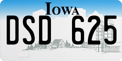 IA license plate DSD625