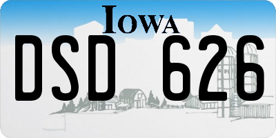 IA license plate DSD626