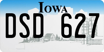 IA license plate DSD627