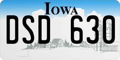 IA license plate DSD630
