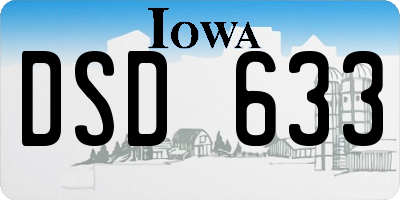 IA license plate DSD633