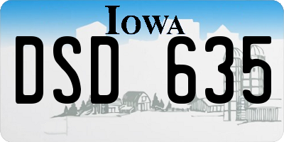 IA license plate DSD635