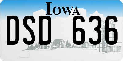 IA license plate DSD636
