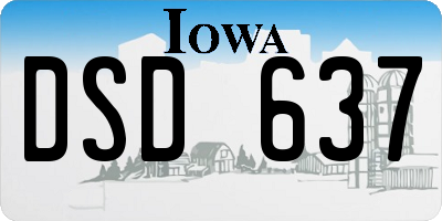 IA license plate DSD637