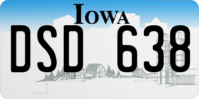 IA license plate DSD638