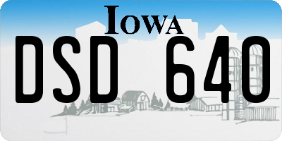 IA license plate DSD640