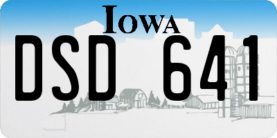 IA license plate DSD641