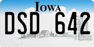 IA license plate DSD642