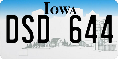 IA license plate DSD644