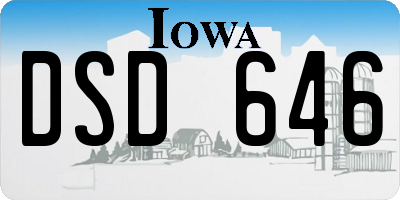 IA license plate DSD646