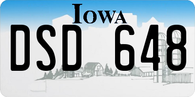 IA license plate DSD648